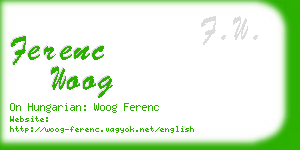 ferenc woog business card